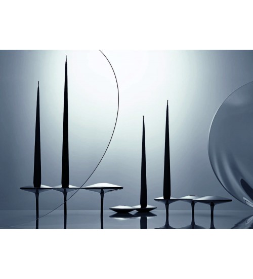 Zaha Hadid Design Cell细胞系列中号烛台黑色H6.5cm